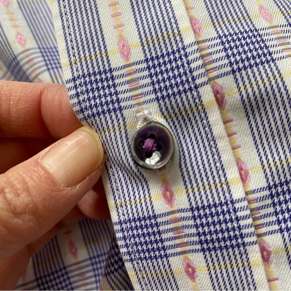 Robert Graham Classic Fit Button Up Shirt Flip Cuffs Mens XL Plaid - Picture 9 of 15